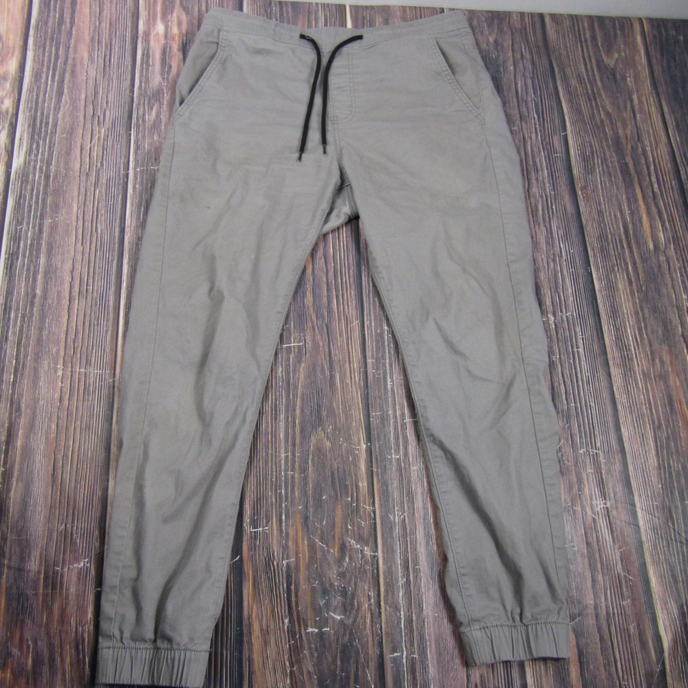 Denizen Jogger Pants Mens Medium Gray Cotton Stretch Chino Drawstring C35-28